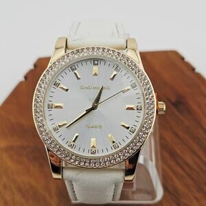 Gino Milano Women's Two Tone Watch Rhinestone Bezel Cowboy Carter Glitz
